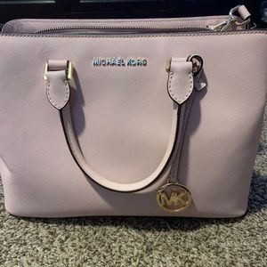 Blush colored Micheal Kors bag and matching wallet
